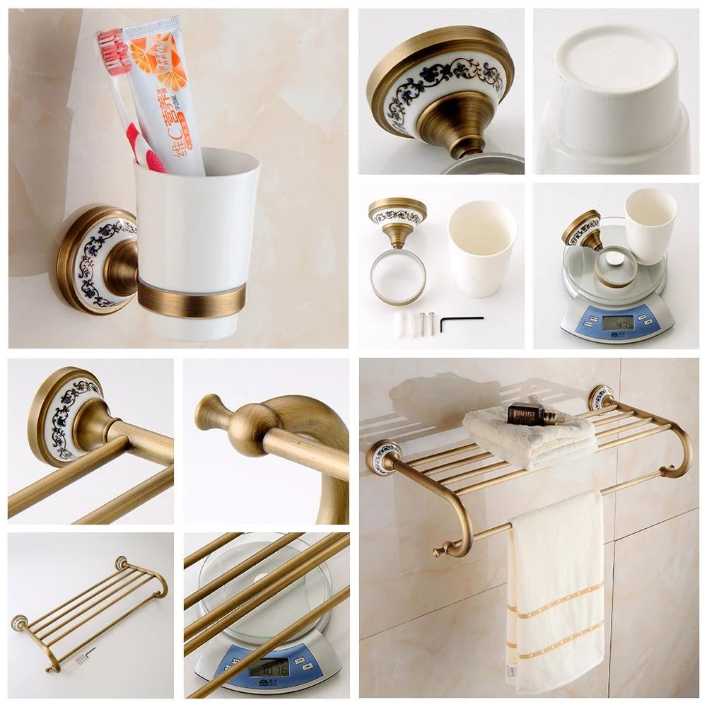 Antique Brass Bathroom Hardware Set -Bathlova