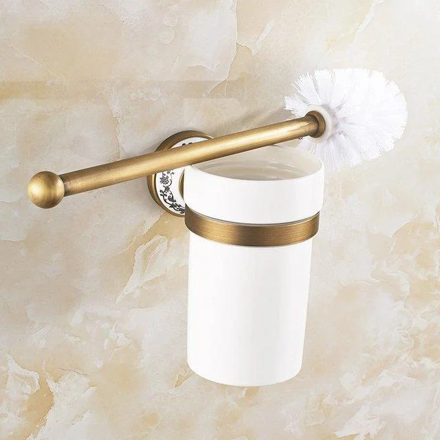 Antique Brass Brushed Bathroom Accessories Set Towel Bar Paper Holder -Bathlova