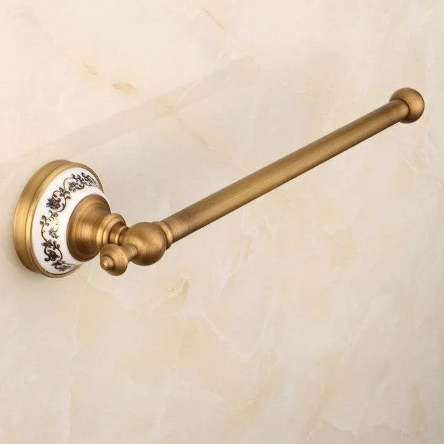 Antique Brass Brushed Bathroom Accessories Set Towel Bar Paper Holder -Bathlova