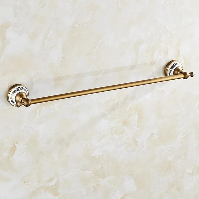 Antique Brass Brushed Bathroom Accessories Set Towel Bar Paper Holder -Bathlova