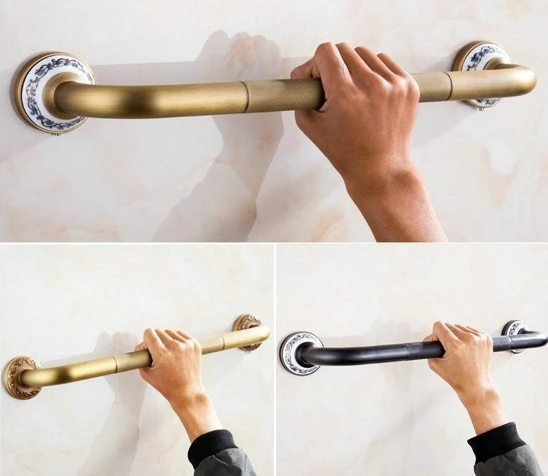 Antique Brass Brushed Bathtub Grab Bars Handrails -Bathlova