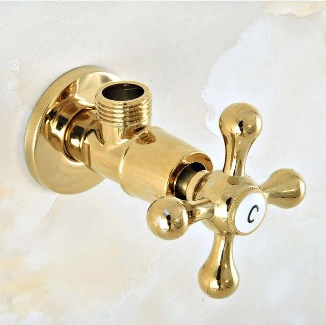 Antique Brass Chrome Gold Black Brass Bathroom Angle Stop Valve -Bathlova