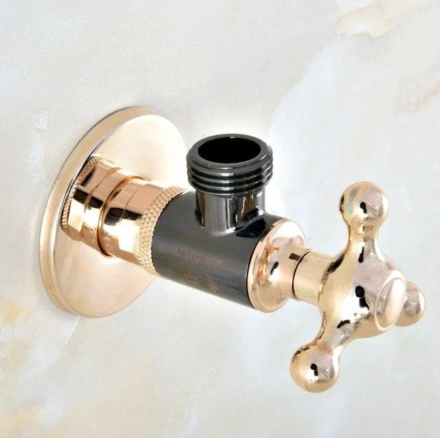 Antique Brass Chrome Gold Black Brass Bathroom Angle Stop Valve -Bathlova