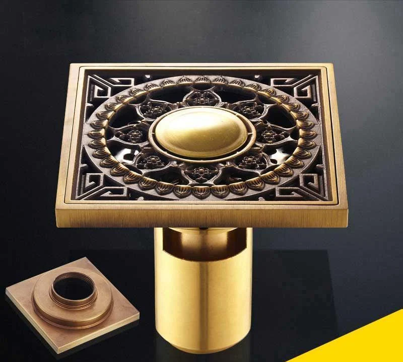 Antique Brass Unique Style Bathroom Shower Drain -Bathlova