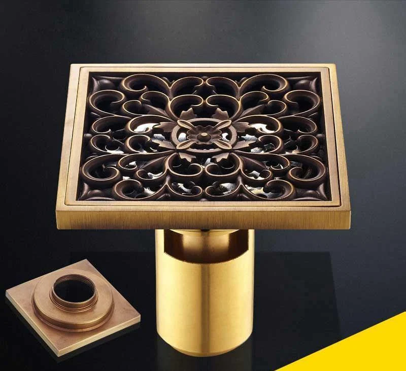 Antique Brass Unique Style Bathroom Shower Drain -Bathlova