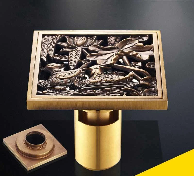 Antique Brass Unique Style Bathroom Shower Drain -Bathlova