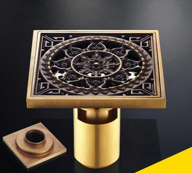 Antique Brass Unique Style Bathroom Shower Drain -Bathlova