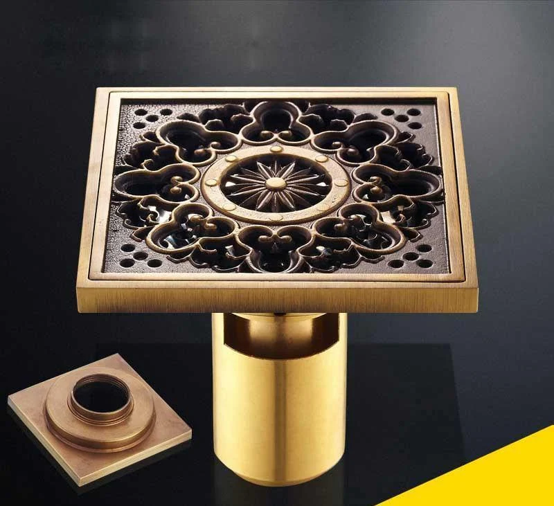 Antique Brass Unique Style Bathroom Shower Drain -Bathlova