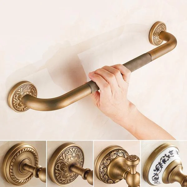 Antique Brass Wall Mounted Bathroom Hand Rails -Bathlova