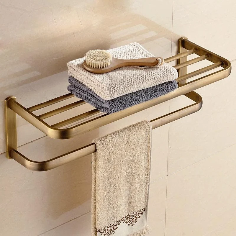 Antique Bronze Bathroom Accessories Towel Shelf Bath Hardware -Bathlova