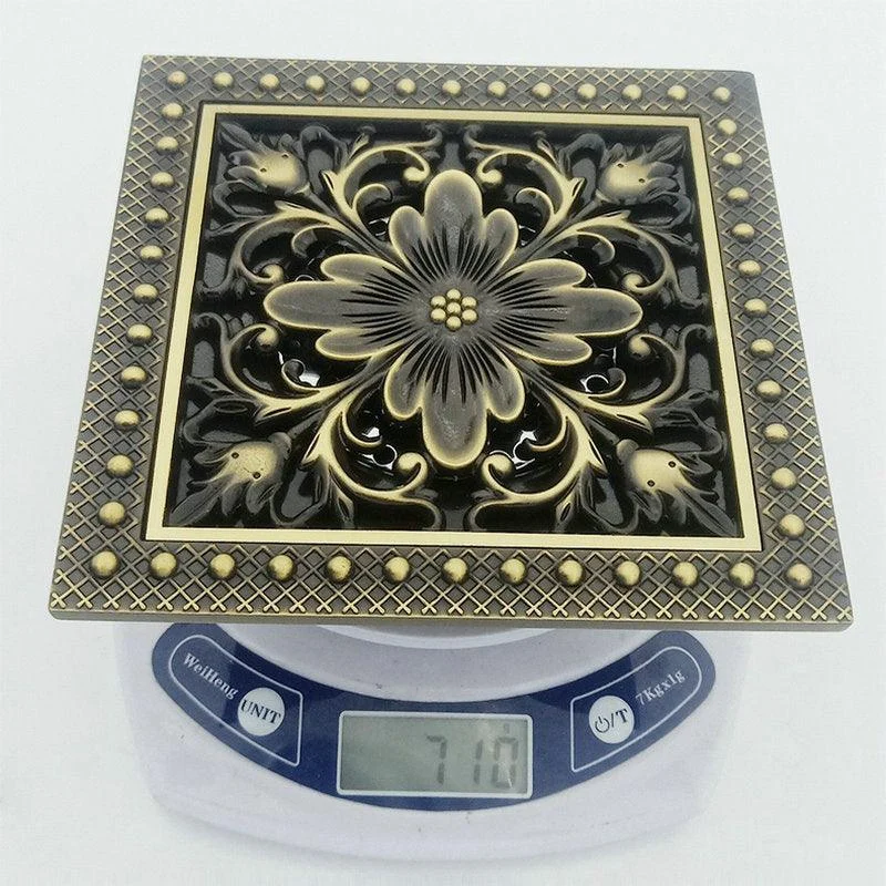 Antique Brushed Floor Drain Bathroom Kitchen Shower Square Floor Drain -Bathlova