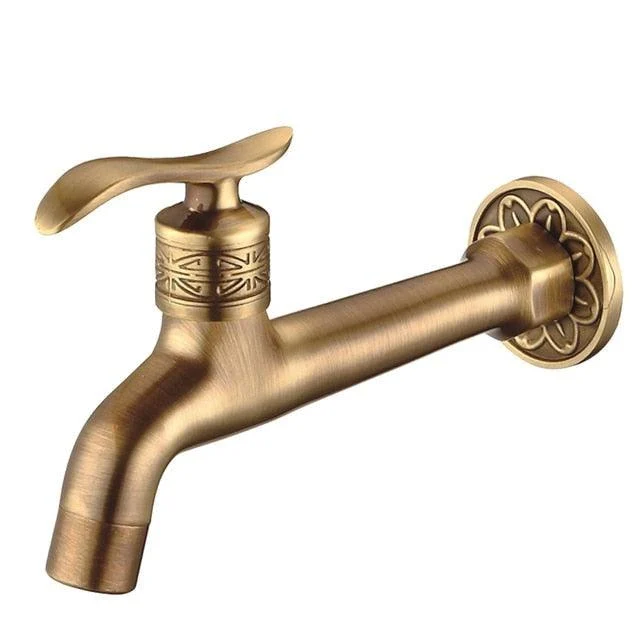 Antique Carved Bibcock Brass Tap Outdoor Taps for Washing Machine -Bathlova