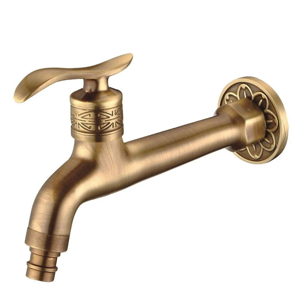 Antique Carved Bibcock Brass Tap Outdoor Taps for Washing Machine -Bathlova