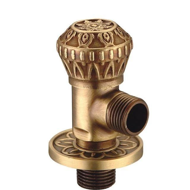 Antique Carved Toilet Valve Brass Indoor Outdoor Garden Taps Valve -Bathlova