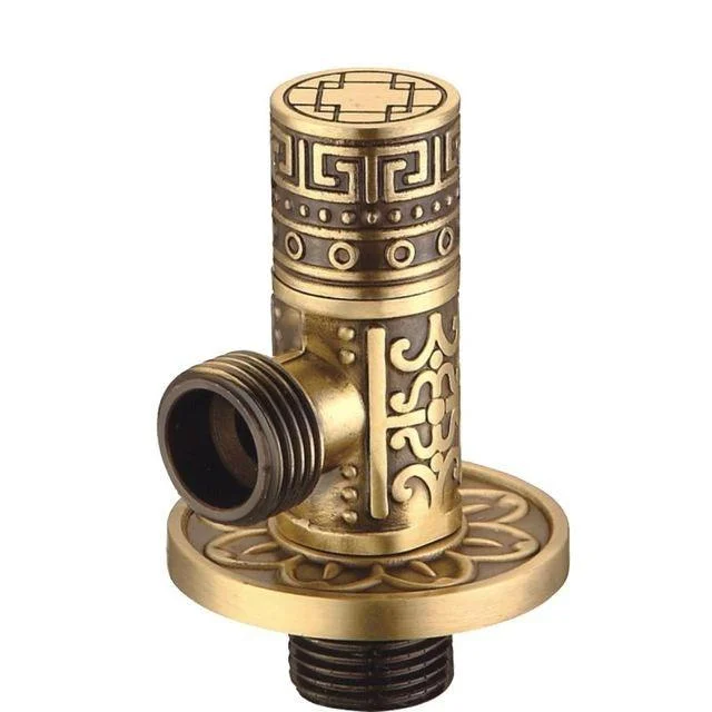 Antique Carved Toilet Valve Brass Indoor Outdoor Garden Taps Valve -Bathlova