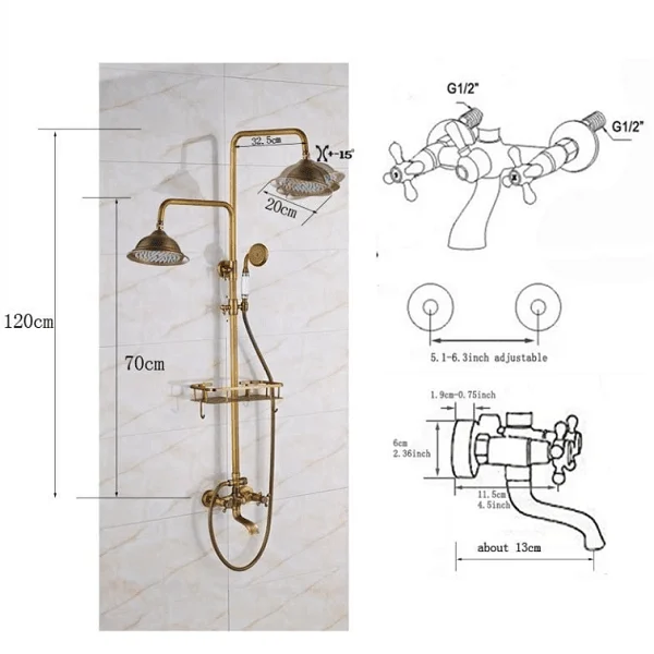 Antique Faux Shower Tap -Bathlova