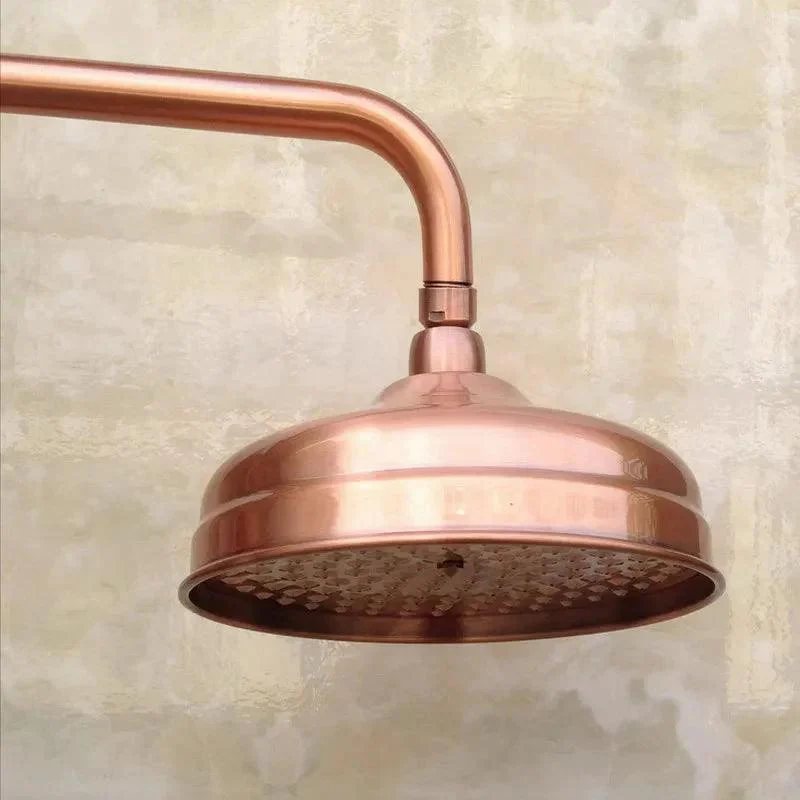 Antique Red Copper Brass Wall Mounted Bathroom Rainfall Shower Tap Set -Bathlova