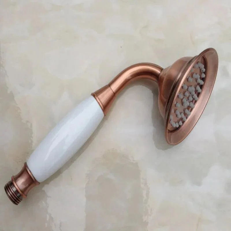 Antique Red Copper Brass Wall Mounted Bathroom Rainfall Shower Tap Set -Bathlova