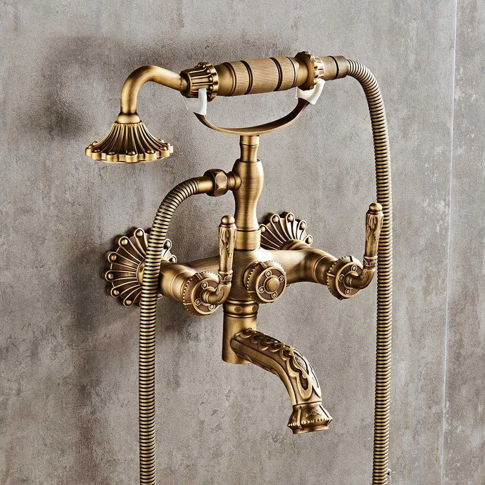 Antique Retro Style Bathtub Shower Set With Hand Shower Tap -Bathlova