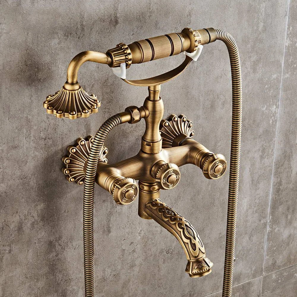 Antique Retro Style Bathtub Shower Set With Hand Shower Tap -Bathlova