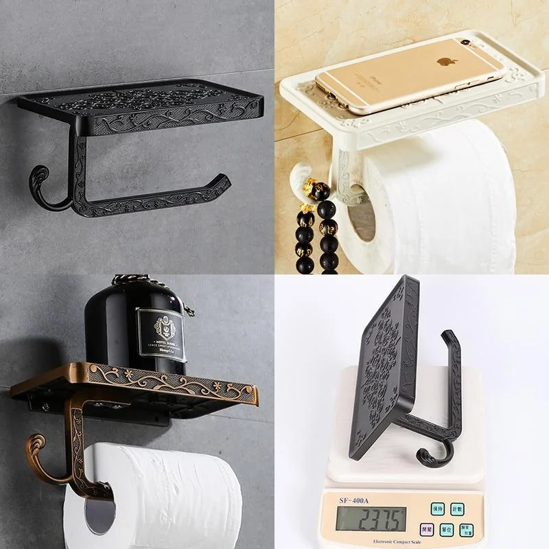 Antique Toilet Roll Paper Rack with Phone Shelf -Bathlova