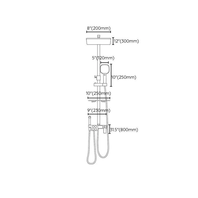 Arm Shower Tap Wall Mounted Shower Metal Shower System with Slide Bar -Bathlova