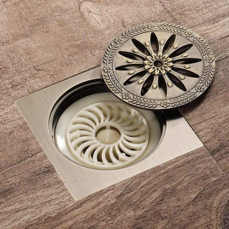 Art Carved Bathroom Shower Floor Drain -Bathlova