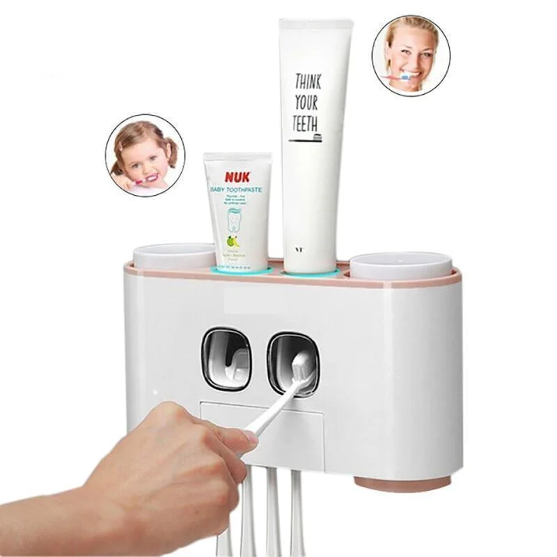 Automatic Toothpaste Dispenser with Toothbrush Holder -Bathlova