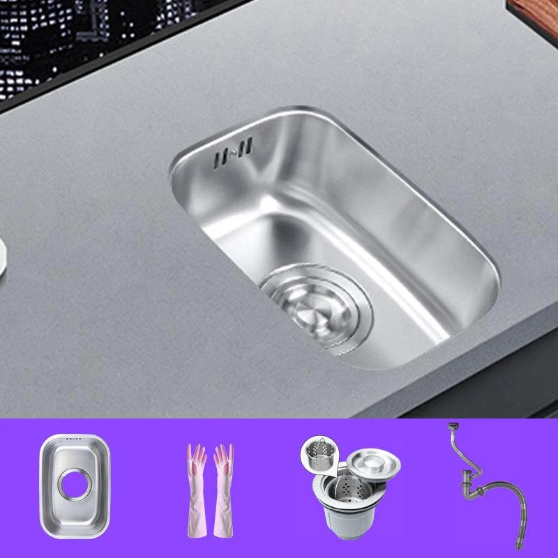 Basic Bar Sink Stainless Steel Single Bowl Kitchen Bar Sink with Drain Assembly -Bathlova