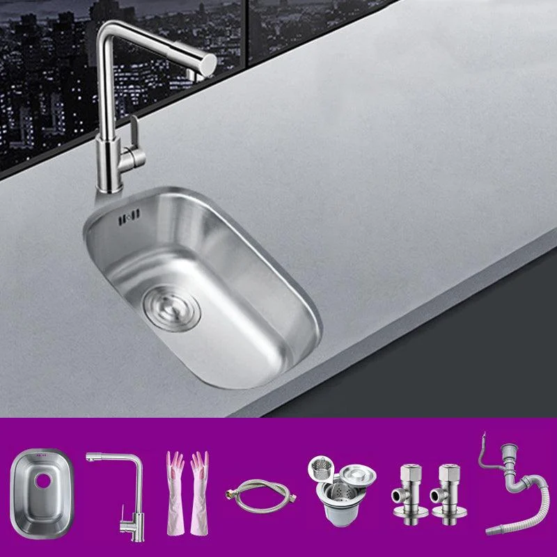 Basic Bar Sink Stainless Steel Single Bowl Kitchen Bar Sink with Drain Assembly -Bathlova