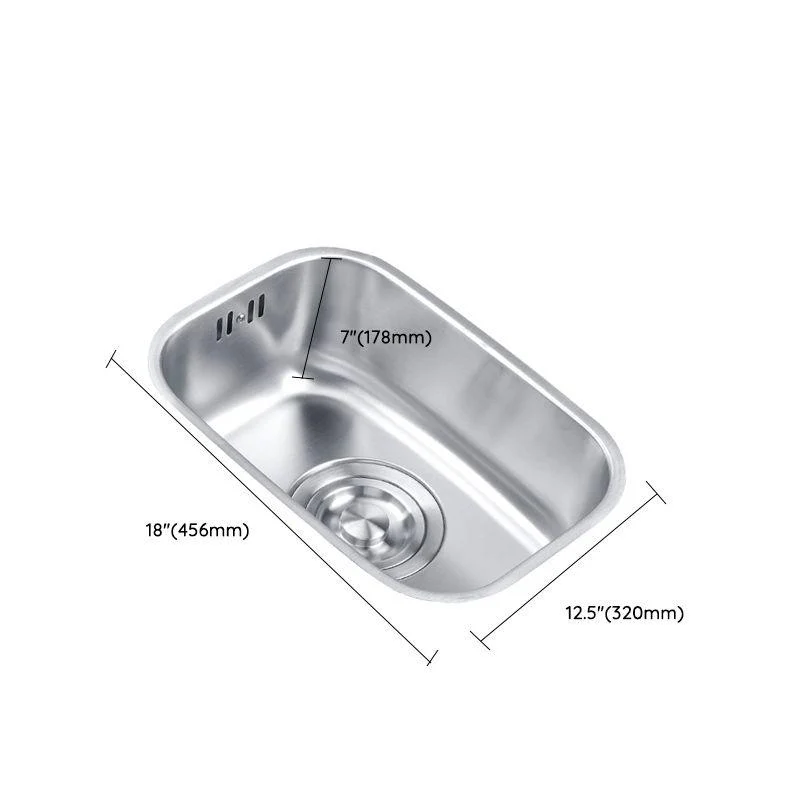 Basic Bar Sink Stainless Steel Single Bowl Kitchen Bar Sink with Drain Assembly -Bathlova