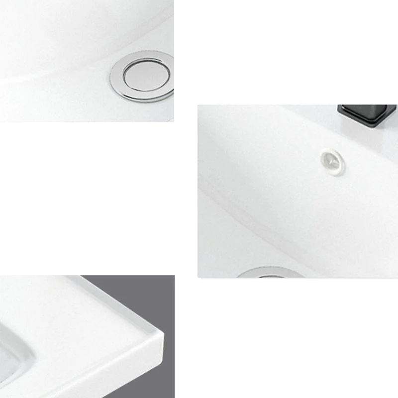 Basic Bathroom Sink Overflow Hole White Vessel Lavatory Sink (Not Included Tap) -Bathlova