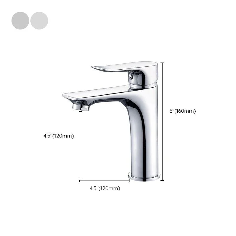 Basic Metal Sink Tap Silver Bathroom Tap with Lever Handle -Bathlova