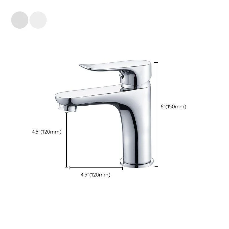 Basic Metal Sink Tap Silver Bathroom Tap with Lever Handle -Bathlova