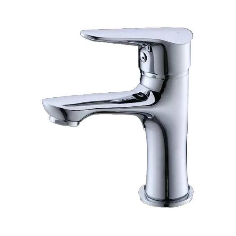 Basic Metal Sink Tap Silver Bathroom Tap with Lever Handle -Bathlova