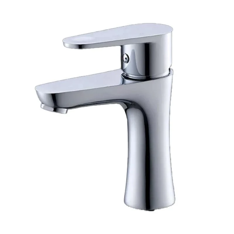 Basic Metal Sink Tap Silver Bathroom Tap with Lever Handle -Bathlova