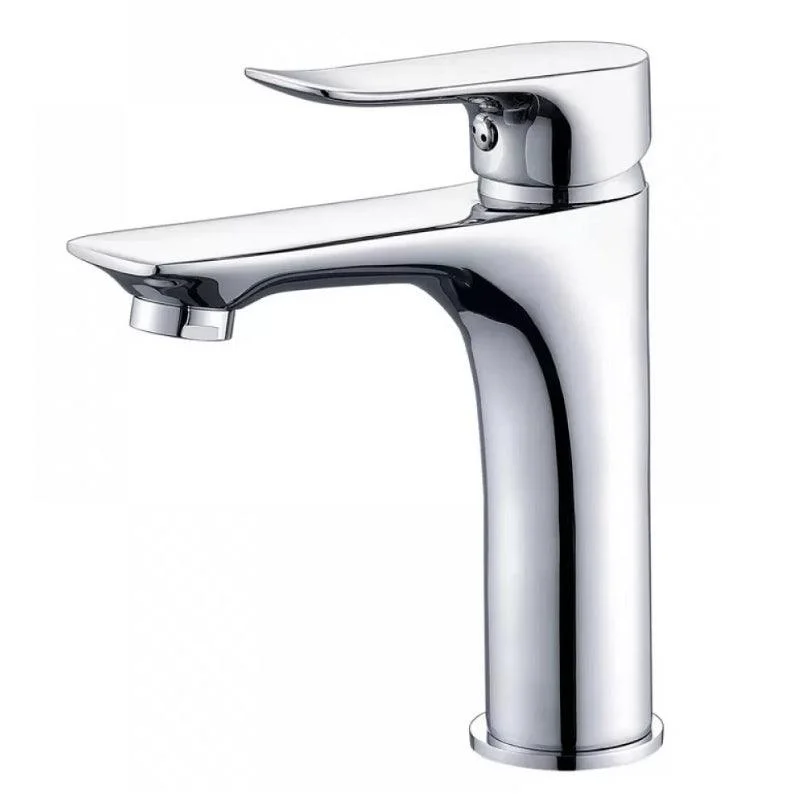 Basic Metal Sink Tap Silver Bathroom Tap with Lever Handle -Bathlova