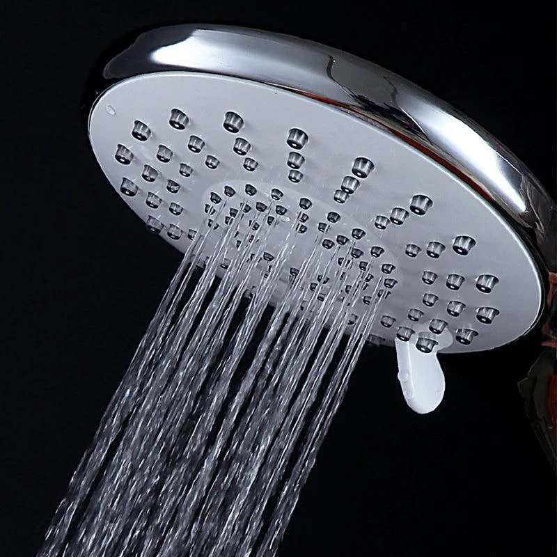 Basic Shower Head Round Plastic Handheld Shower Head in Silver -Bathlova