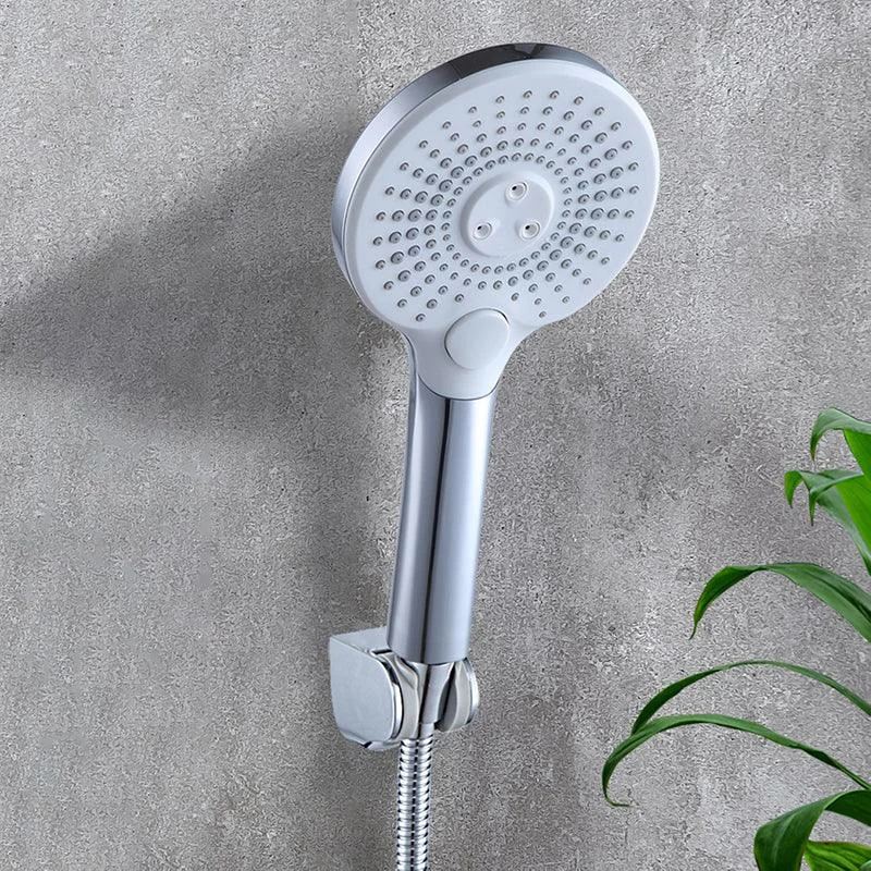 Basic Shower Head Round Plastic Handheld Shower Head in Silver -Bathlova