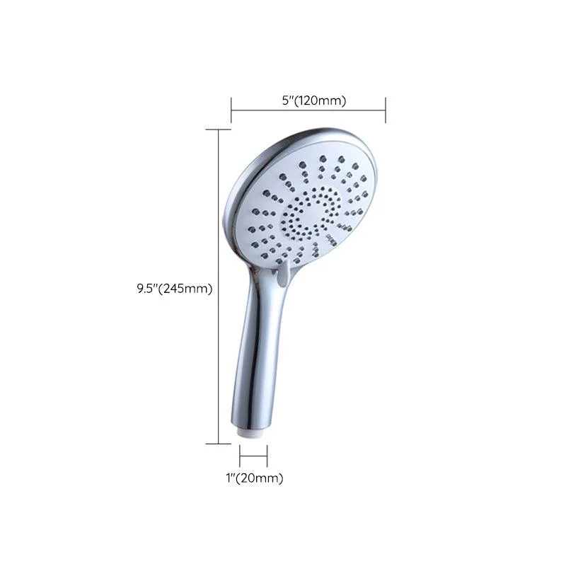 Basic Shower Head Round Plastic Handheld Shower Head in Silver -Bathlova