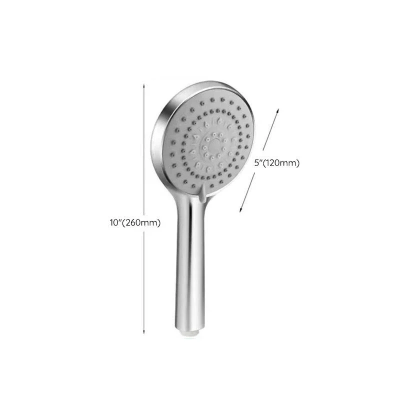 Basic Shower Head Round Plastic Handheld Shower Head in Silver -Bathlova