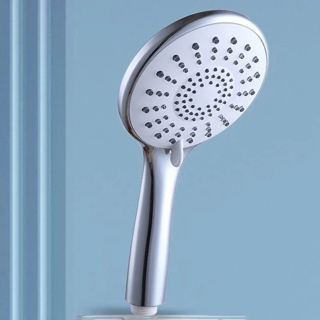 Basic Shower Head Round Plastic Handheld Shower Head in Silver -Bathlova