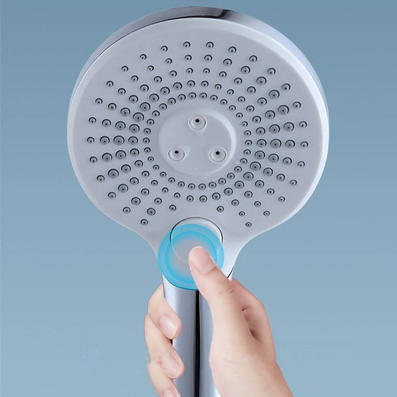 Basic Shower Head Round Plastic Handheld Shower Head in Silver -Bathlova