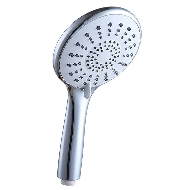 Basic Shower Head Round Plastic Handheld Shower Head in Silver -Bathlova