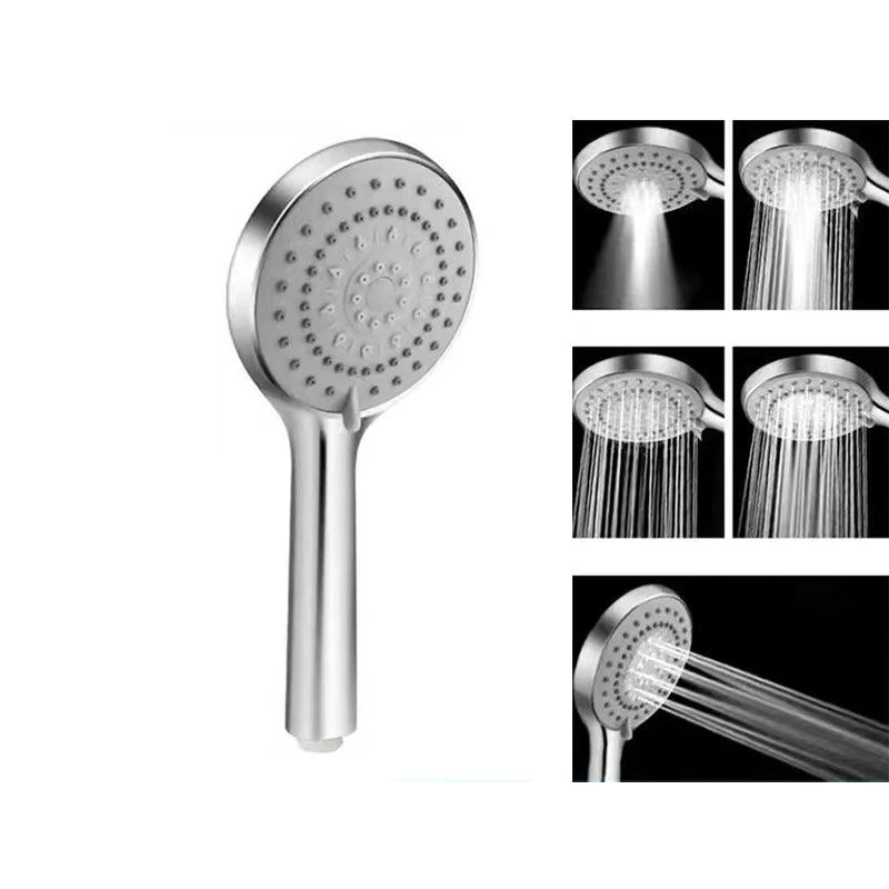 Basic Shower Head Round Plastic Handheld Shower Head in Silver -Bathlova