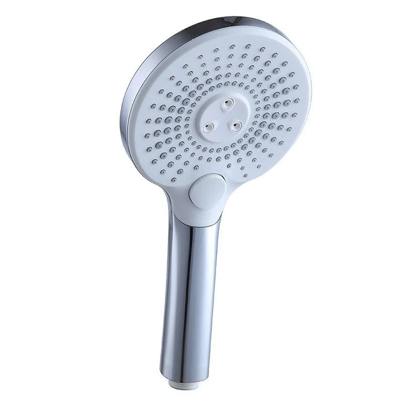 Basic Shower Head Round Plastic Handheld Shower Head in Silver -Bathlova