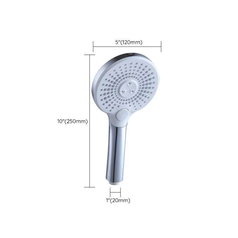 Basic Shower Head Round Plastic Handheld Shower Head in Silver -Bathlova