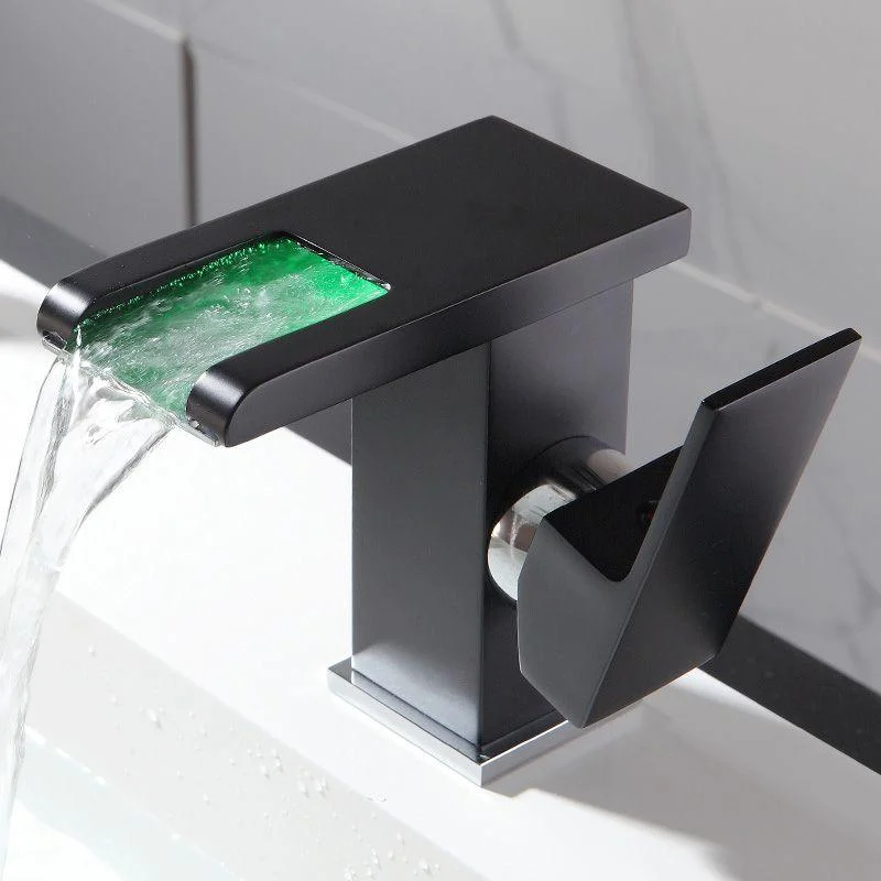 Basin Lavatory Tap Lever Handle Waterfall Spout Bathroom Tap -Bathlova