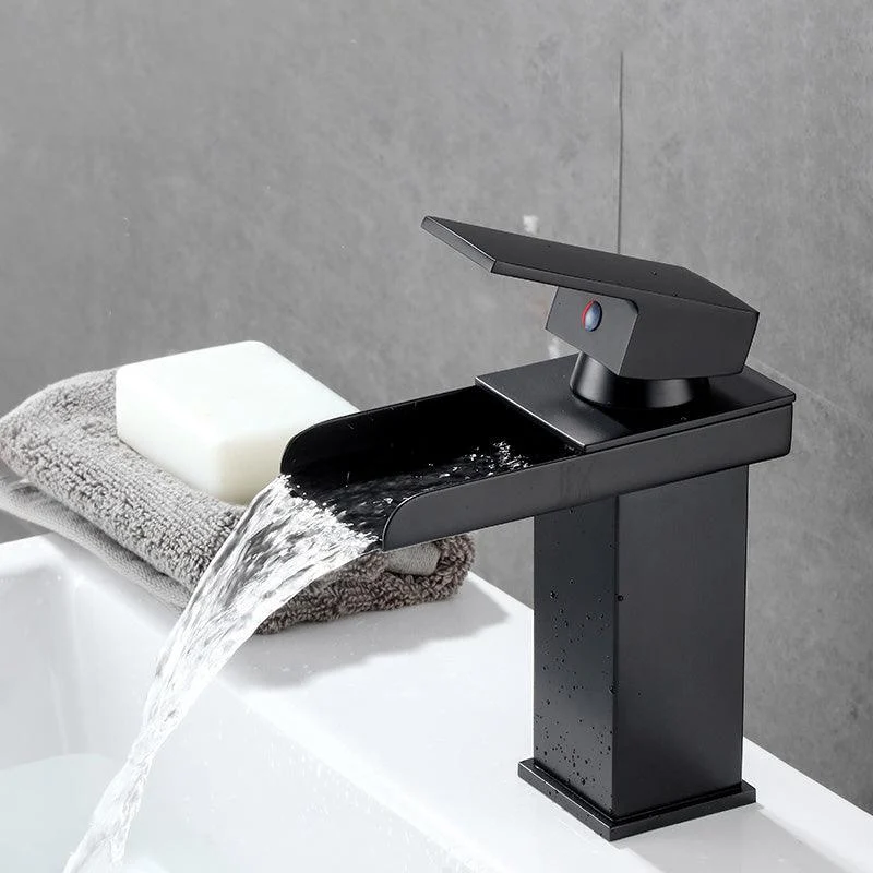 Basin Lavatory Tap Lever Handle Waterfall Spout Bathroom Tap -Bathlova