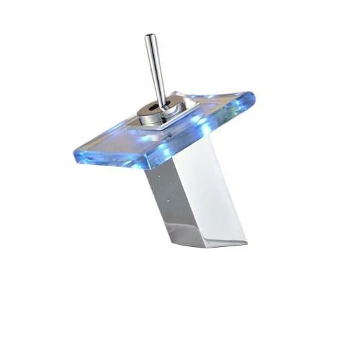 Basin Sink Deck Mount Waterfall Tap with LED RGB Colors -Bathlova